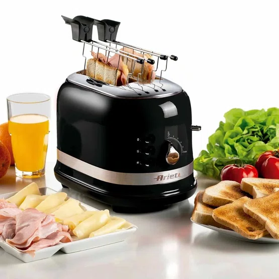 Torradeira Elétrica Moderna 149 Ariete para 2 Fatias 6 Níveis 750W Preto