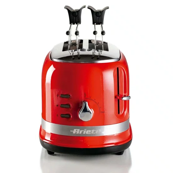 Torradeira Elétrica Moderna 149 Ariete para 2 Fatias 6 Níveis 750W Vermelho