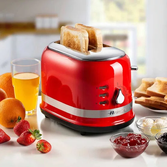 Torradeira Elétrica Moderna 149 Ariete para 2 Fatias 6 Níveis 750W Vermelho
