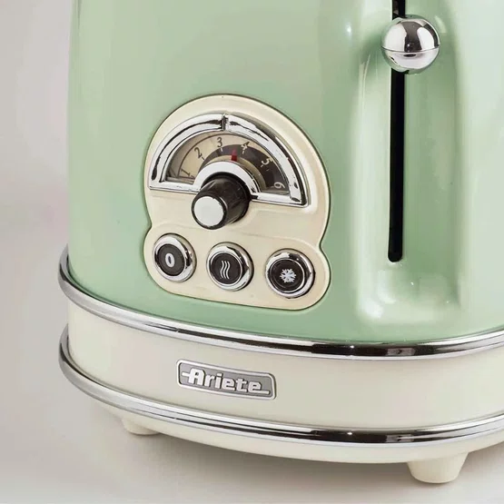 Torradeira Elétrica Vintage 155 Ariete para 2 Fatias 6 Níveis 750W Verde