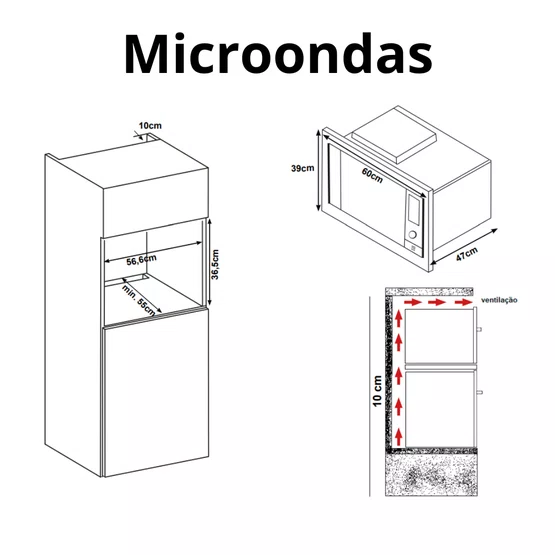 Torre de Embutir Cuisinart Casual Cooking Micro-ondas Convecção + Forno a Gás Inox 220V