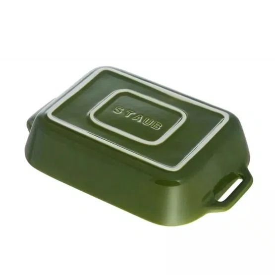 Travessa Retangular em Cerâmica 20x16cm Staub - Verde Basil