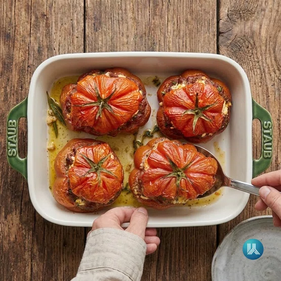 Travessa Retangular em Cerâmica 27x20cm Staub - Verde Basil