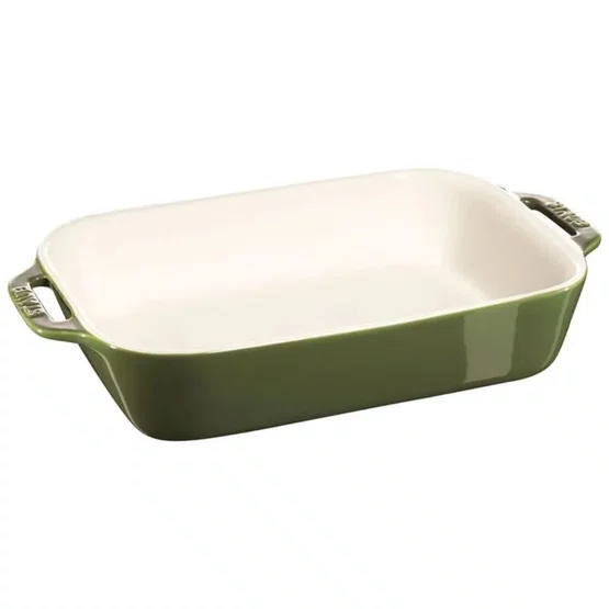Travessa Retangular em Cerâmica 27x20cm Staub - Verde Basil