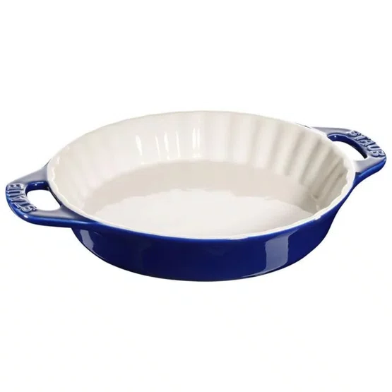 Travessa Staub de Torta Redonda Ceramica Azul Marinho  24cm