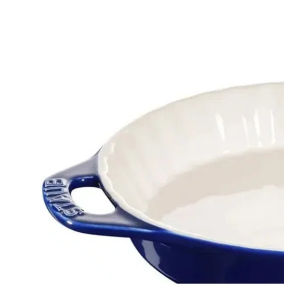 Travessa Premium Staub de Torta Redonda Ceramica Azul Marinho 24cm