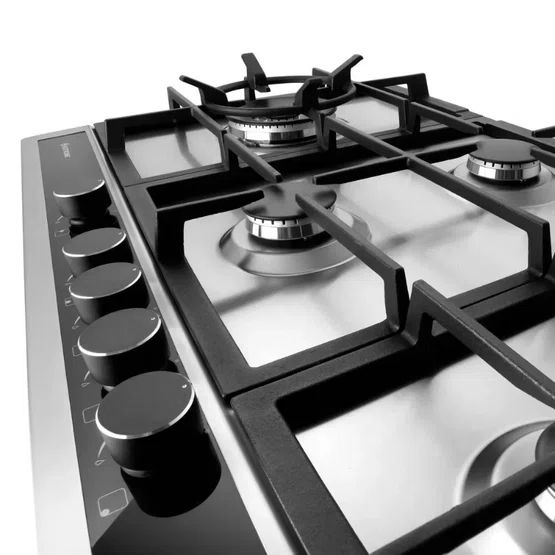 Cooktop Sole Elettromec 5 Queimadores a Gás Inox e Vidro 70 cm Bivolt
