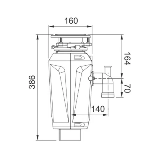 Triturador Franke Slim de Resíduos de Alimentos 75 HP 127V
