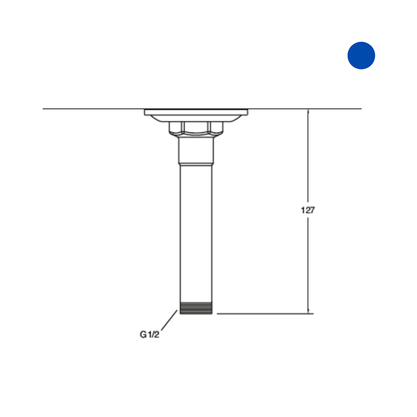Tubo de Teto para Chuveiro 127mm Cromado Kohler