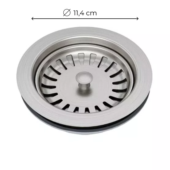 Válvula de Escoamento Luxo Mekal para Cubas 4,5" em Inox Escovado