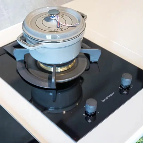 Cooktop Dominó Vetro Elettromec Dual Flame a Gás Vitrocerâmico 38 cm Bivolt