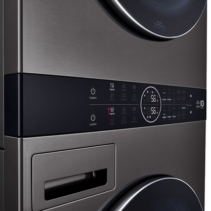 Lava e Seca Inteligente Wash Tower LG 17kg Aço Preto Escovado 220v