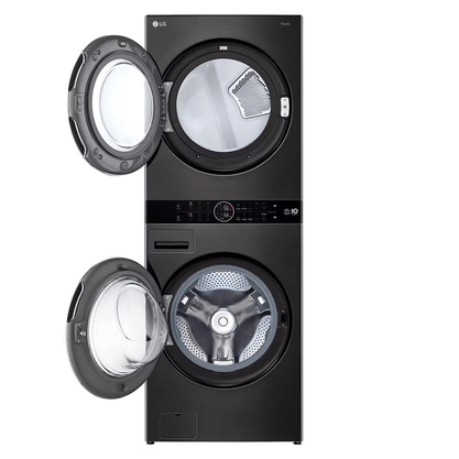 Lava e Seca Inteligente Wash Tower LG 17kg Aço Preto Escovado 220v