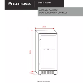 Adega Dual Zone Built-in Connect 26 Garrafas 220V - Inoxlon