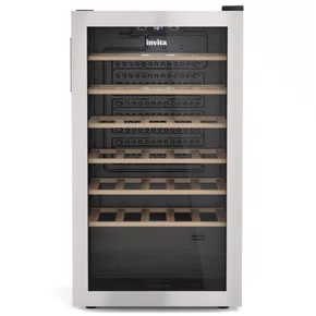 Adega Invita Freestanding Inox e Prateleira em Madeira 34 Garrafas