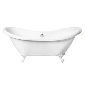 Banheira Antígua Immersi Freestanding com Pés Brancos 2 Pessoas 175x73x77