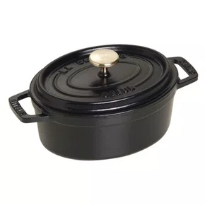 Caçarola Staub Oval Ferro Fundido Feito na França Preto 15cm