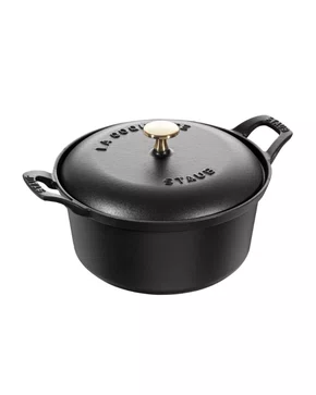 Caçarola Oval Vintage em Ferro Fundido Staub 20 cm 1L - Preto
