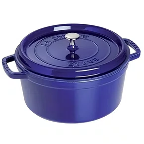 Caçarola Staub Redonda Ferro Fundido Azul Marinho 30cm