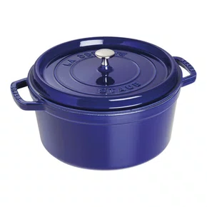 Caçarola Redonda Staub Ferro Fundido Feito na França Azul Marinho 28cm