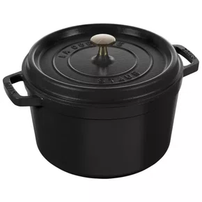Caçarola Staub Redonda Alta Ferro Fundido Preta 24cm