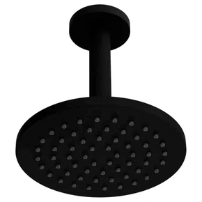 Chuveiro de Teto Loop Doka Matt Black Redondo 15cm 10,7 Litros