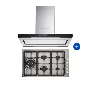 Combo Cozinha Cuisinart Coifa de Ilha Arkton 90cm + Cooktop Casual Cooking 5 Queimadores Sabaf