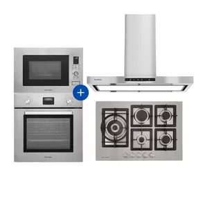 Combo Cozinha Elettromec Connect Coifa Adria Wi-Fi, Cooktop Potente e Fornos Multifunção 220V
