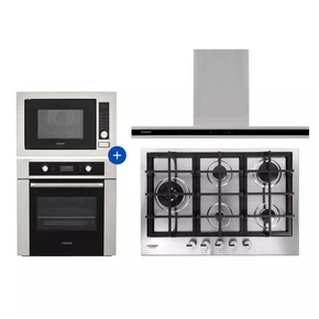 Combo Crissair Cooktop 75 cm + Coifa Soft Perimetral + Torre Quente Inox/Black