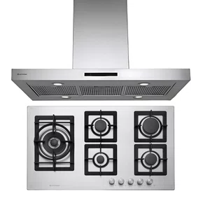 Combo Elettromec - Coifa de Ilha + Cooktop 5 Bocas - 90cm