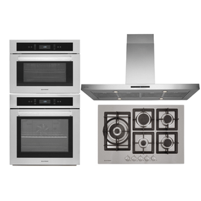 Combo Elettromec Torre Sole + Coifa de Ilha Milano + Cooktop Quadratto 75 cm