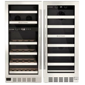 Conjunto de Adega 25 Garrafas e Cervejeira 88L de Embutir Elettromec com Porta em Vidro e Inox