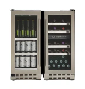 Conjunto de Adega 26 Garrafas e Cervejeira 86L de Embutir Elettromec com Porta em Vidro e Inox -