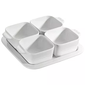 Conjunto de Aperitivos em Cerâmica 5 peças Staub 19cm Branca