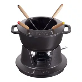 Conjunto Fondue Staub Ferro Fundido Preto 16cm