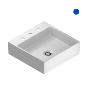 Cuba de Apoio Quadrada Taut Kohler 3 Furos Branca 410x410mm