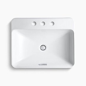 Cuba de Apoio Retangular Vox Kohler Branca Com Furo Para Misturador