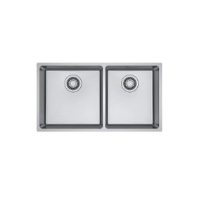 Cuba de embutir e sobrepor Franke em aço inox Linea Dupla 74x40cm