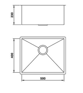 Cuba para Cozinha Retângular Linha Reta Inox 70x40x23cm 1mm