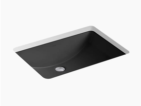 Cuba de Embutir Retangular Para Banheiro Ladena Kohler em Porcelana Preta 59x41cm