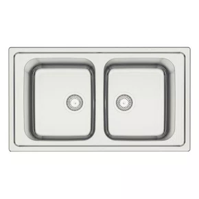 Cuba Dupla de Sobrepor Anti-ruído Marea Deep 2C 34 Tramontina Inox Escovado