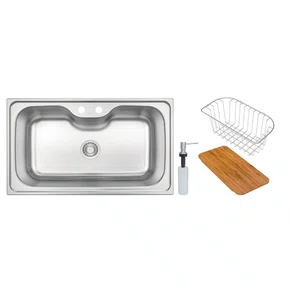 Cuba de Sobrepor Anti-ruído Morgana Maxi 78 FX Tramontina com 3 Acessórios Inox