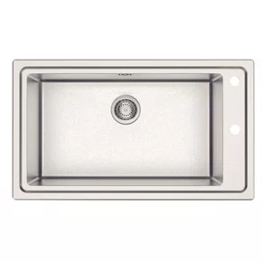 Cuba de Sobrepor Anti-ruído Square 86 Tramontina com Escape Aço Inox Escovado