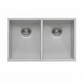 Cuba Dupla de Embutir ou Sobrepor Rubinettos Gourmet Quadro 84x44cm Inox
