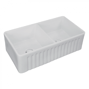 Cuba Dupla Farm Sink Rubinettos de Porcelana Branca 85,5x47,5x25cm