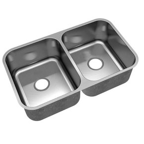 Cuba de Embutir Dupla Mekal CD-34 70x40x17cm Válvula 4,5" Inox Escovado