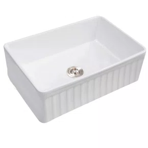 Cuba Simples Semi Encaixe Farm Sink Rubinettos Porcelana Branca 77x50,5cm
