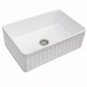 Cuba Simples Semi Encaixe Farm Sink Rubinettos Porcelana Branca 77x50,5cm