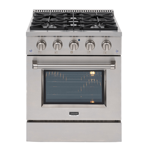 Fogão Profissional em Inox Crissair Austin com 4 Queimadores e Forno Elétrico 75cm 220v Fogão Profissional em Inox Crissair Austin com 4 Queimadores e Forno Elétrico 75cm 220v