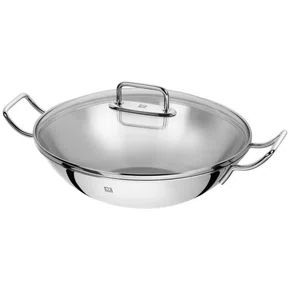 Frigideira Wok com Grelha Zwilling Plus Inox Polido 32cm
